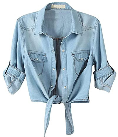 Veste d'été légère pour femme - Stretch - Fine - Légère - Tendance - Élégante - Manches 3/4 - Veste mi-saison - Veste en jean légère - Cardigan festif - Pour robe de fête, mariage, bleu, 3XL