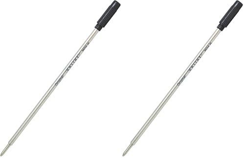 ONLINE Ersatzmine schwarz - C1-Format, Strichstärke M, dokumentenecht, passend für Cross-Kugelschreiber, Internationale Kugelschreibermine black, 1 Stück (Packung mit 2)