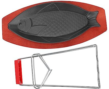 Amosfun Fischförmige Grillplatte Aus Robustem Eisen Antihaftbeschichtet Leichte Bbq-pfanne Für Zuhause Und Outdoor Gleichmäßige Wärmeverteilung Für Steak Und Fischgerichte