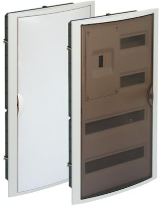 Caja para ICP con 40 elementos y marco de sujeción para instalación segura, ideal para distribución de energía y protección de circuitos.