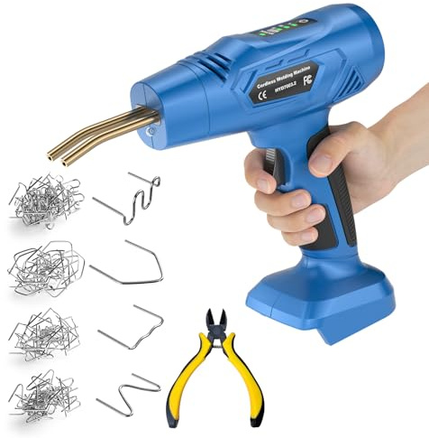 Cordless Plastic Welding Machine Car Bumper Repair Kit, 200Pcs Hot Staples Welding Repairing Machine, Plastic Welder Hot Staple Gun for Car Parts/Kayak/Canoe/Plastics Supplies
