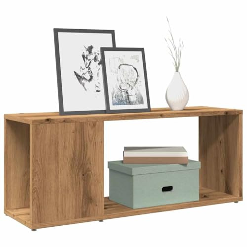 Rantry Mobile Porta TV Rovere Artigianale 80x24x32cm Legno Multistrato, Mobile Porta TV Mobiletto Basso per TV per Tavolino da Salotto Industriale Supporto TV Soggiorno