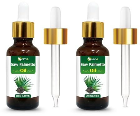 Salvia Saw Palmetto Oil – 2 Pack | Cosmetic Grade Carrier Oil for DIY Skincare, Haircare & Massage – 100ml / 3.38 Fl oz