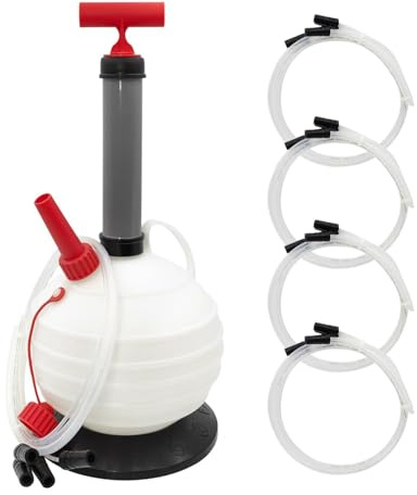 RATSTONE Pompe Vidange Huile Moteur 6L,Seringue a Huile,Équipée d'un Socle Amélioré Et De Quatre Types De Tuyaux,Pompe à Huile Adaptée Aux Voitures,Bateaux,Tondeuses à Gazon Et Autres Équipements
