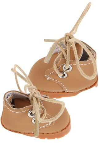 Puppen Schuhe 1 Paar 3, 8cm aus Stoff mit Schnürung | Kleine Babypuppen, Weich und Bequem, Geeignet für Spiel und Fotografie