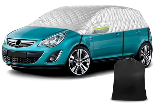 Halbe Autoabdeckung für Opel Corsa 2006-2025, Verdickte Halbgarage Sommer, Outdoor Abdeckplane, Schutz vor Sonne, Regen & Staub