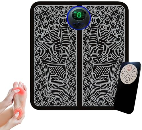 Yagerod Herzora Vitalsohle, Belebung Fur Mude Beine & Schmerzende Fube - Ganz Ohne Aufwand, Fußmassagematte: Akku-EMS-Fußmassagegerät, 8 Modi, 19 Intensitätsstufen