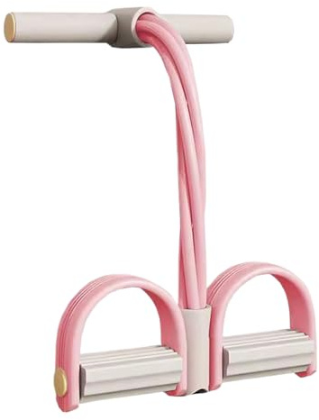 Banda resistente al pedal, pie de tensión de 4 tubos con asas, banda elástica, equipo de entrenamiento de fuerza para abdomen, muñeca, tobillo, pierna, pecho, cintura, núcleo, adelgazamiento