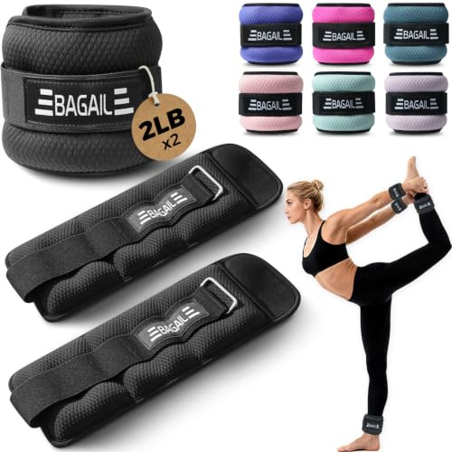 BAGAIL Knöchel- und Handgelenkgewichte für Frauen und Männer, 0,23–2,27 kg pro mit schlankem Design und sicherem Sitz, Armgewichtsset zum Gehen, Laufen, für das Heimtraining und die Physiotherapie