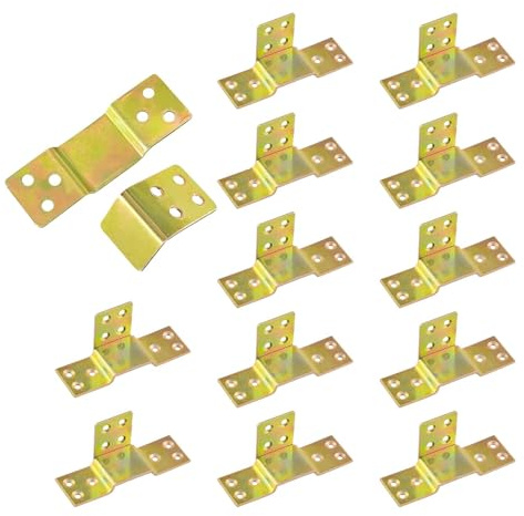 12 Stück Bettgeländer Bettrahmenprojekt Metall Satz,90 mm x 30 mm, Winkelverbinder,Mittelstütze Bettverbinder,Mittelstütze Bettverbinder Bettbeschlag,zum Aufhängen von Bettgittern,Lochdurchmesser 5 mm