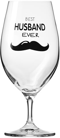 KROSNO Bicchiere da birra 400 ml, 1 pezzo con scritta – regalo per il marito – bicchiere con dedica per lui – cristallo senza piombo, decorativo