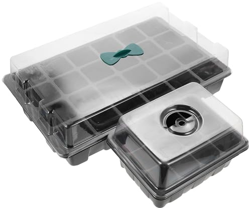TOYANDONA Set da 2 Scatole per la Germinazione delle Piante in PVC 24 12 Fori Contenitori per la Germinazione Coperchio per Mantenere Calore e umidità in Giardino ad Alto Tasso di