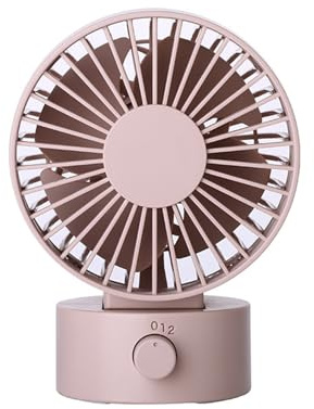 ENEN Ventilador de Escritorio USB, Portátil Ventoinha Escritorio 2 Velocidades Mini Ventilador de Mesa Silencioso para Cocina, Dormitorio, Viajes, Oficina, Interior y Exterior (Rosa,102x79x138mm)
