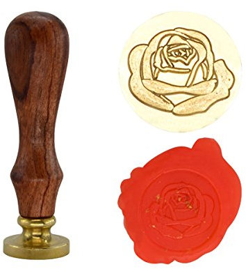 Syaya Siegelwachs-Stempel, Retro-Stil, Holzstempel, Muster: Rose, R0011 rose