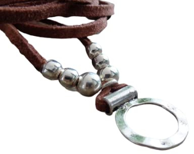 ★ BRAUNER BOHO GEHÄMMERTER RING CHOKER ★ Wickel Kette