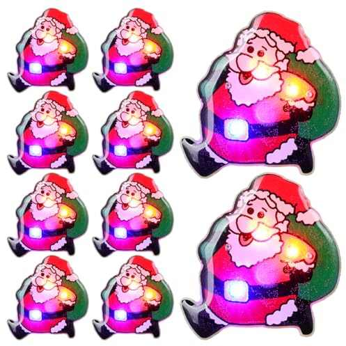 Amosfun Led Weihnachtsbrosche Mit Blinkendem Licht Weihnachtsmann Anstecknadel FüR Kinder 3X3X1.2Cm Weihnachts Accessoires FüR Party Weihnachtsfeier Und Festliche Dekoration