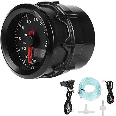 Auto Turbo Ladedruckanzeige, 52mm Universal Öldruckprüfer Turbo Ladedruckanzeige Turbometer Auto Ladedruckanzeige Digital Motorrad Werkzeuge Diagnose Test Messwerkzeuge Turbolader Manometer Instrument