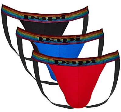 papi Herr 3-pack suspensoar, atletiskt stöd, luftiga träningsunderkläder för män, M