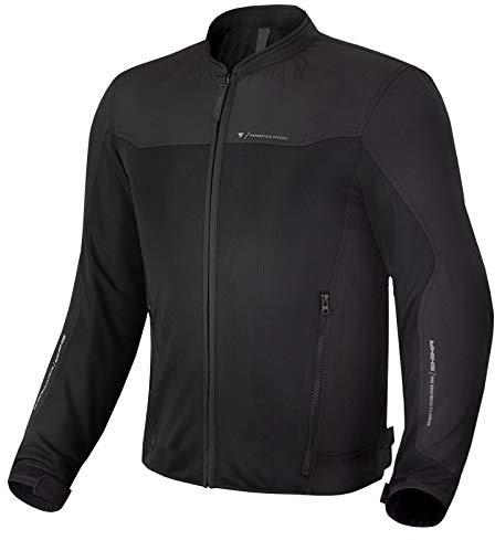 SHIMA OpenAir Motorrad Jacke Herren mit Protektoren AirForce Rückenprotektor Motorradjacke Sommer Mesh Belüftet Textiljacke Schutzjacken Protektorenjacke Luftige (Männer, Schwarz, S)