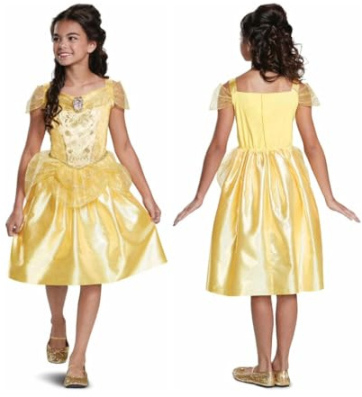 Disney Oficial - Disfraz Bella y Bestia Niña Clásico, Disfraz Princesa Niña En Talla M