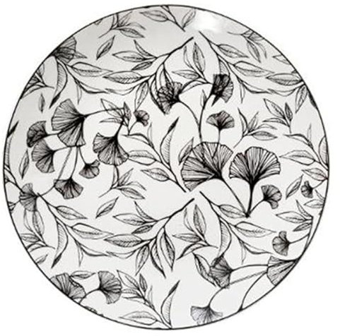 Secret de Gourmet - Lot de 6 Assiettes à Dessert Black Floral 20cm Noir