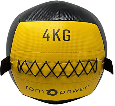 RPM Power Wall Ball – weicher Medizinball/Wand Medizinball für Ganzkörpertraining und Kraftübungen (2 kg - 10 kg) (4 kg - Gelb)