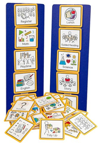 Visual Schedule Routine Chart with pecs Cards to Support communiation for Children, Toddlers, Autism, ADHD, Downs Syndrome, Dementia. (School)