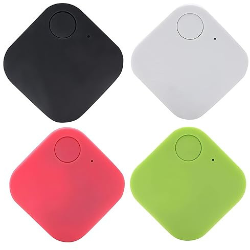 Riloer Lot de 4 Mini appareils de localisation universels intelligents Bluetooth 4.0, Traceur en Temps réel pour téléphone, Portefeuille, clés, Enfant, Animal Domestique