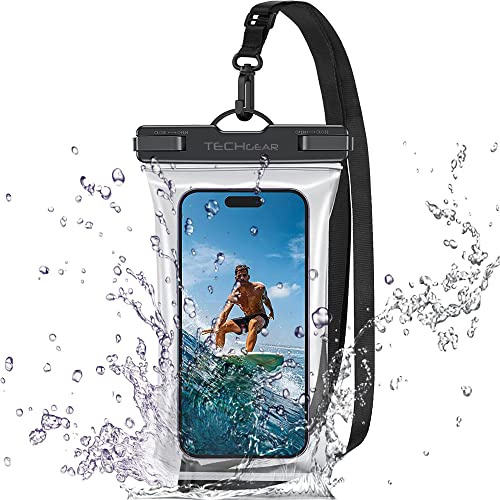 TECHGEAR Waterproof Phone Pouch, IPX8 Floating Case for Swimming, Waterproof Phone Bag with Lanyard Compatible for iPhone 17 16e 16 15 14 13, Samsung Galaxy S25 S24 S23 S22+ S21 Ultra A17 A16 A36 A55