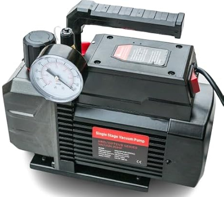 Hardy Tools Two-stage vacuum pump 3 CFM 1/4 HP 70 L/min vacuum pump with shut-off valve HVAC AC