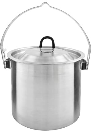 Tatonka Pot Set BC 1,4 l – hög utomhuskastrull av rostfritt stål med användbar skål, hängare för upphängning, volymskala och lock – 1,4 liter – Ø 13 x 13,5 cm