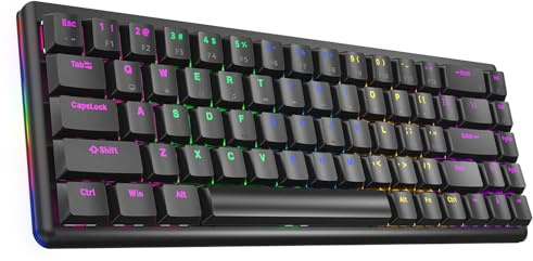 Rampage REBEL Clavier de jeu mécanique à profil bas Rouge Switch US Disposition arc-en-ciel