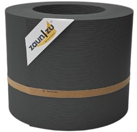 zaun|zu® Rille 26 Meter Rolle 19cm hoch Sichtschutzstreifen | gerillte Oberfläche | PP für Doppelstabmatten UV-beständiger Sichtschutz | Zaunblende | Made in Germany Anthrazit 26m
