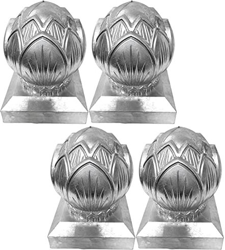 Capuchons de Poteau, 100 mm x 100 mm en Aluminium pour Poteau de clôture en Forme de Lotus avec Base carrée Plate, décor de Protection pour Poteau de clôture d'escalier, 4 pièces