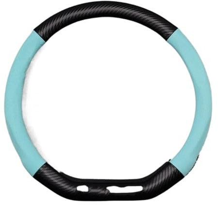 Lenkradbezug Für A7 Lenkradbezug Kohlefaser Fell Leder Super Dünn Kein Geruch Fit Sommer Winter Lenkradhülle(B-Green-D Shape)
