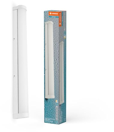 LEDVANCE ORBIS Tube Spiegel-/Wandleuchte mit LED, gefrostetes Glas/weiß, 12W, 1200lm, dimmbar, 3000/4000K über Wandschalter einstellbar, 60cm Durchmesser, IP44 Schutz vor Fremdkörpern/Spritzwasser
