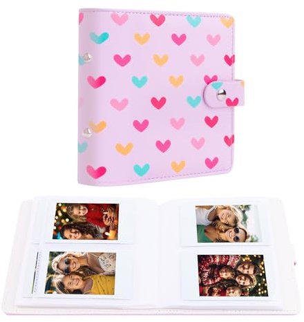 112 Fotoalbum für Instax Mini Film (54 x 86 mm), 2x3 Zoll Bilderbuch Passend für Polaroid Zink und HP Sprocket Instant Photo Papier,K-pop Fotokarten (Lila)