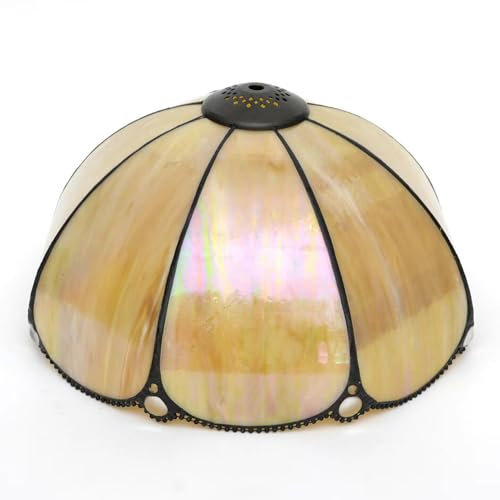 GDLight Ersatzlampenschirm aus Buntglas, 12 Zoll, Nur gelblich-brauner Lampenschirm im Tiffany-Stil für Tischlampen, Pendellampen, Stehlampen, Deckenlampen