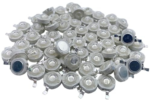 TOPXCDZ 50 Stück Hochleistungs LED Chip Super helle SMD COB-Emitter mit Diode 3 W Leuchtmittel Lampe Perlen DIY Beleuchtung für Floodlight Licht (Uv 395nm)