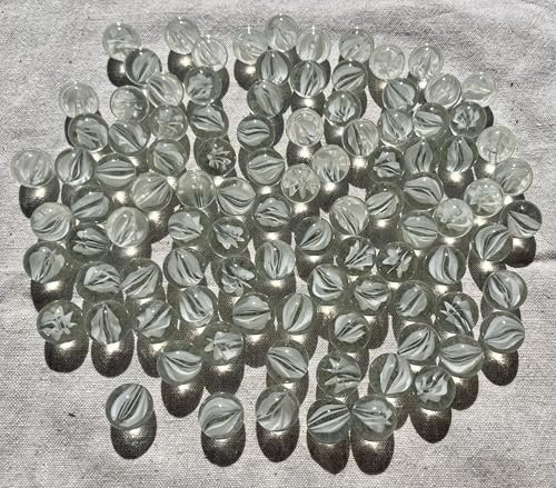 FAIRY TAIL & GLITZER FEE Murmeln Glas Klar Durchsichtig Glaskugeln 16mm Große Murmelspiel Murmel Klein Gemustert Plfanzendeko Kugelbahn Deko Basteln