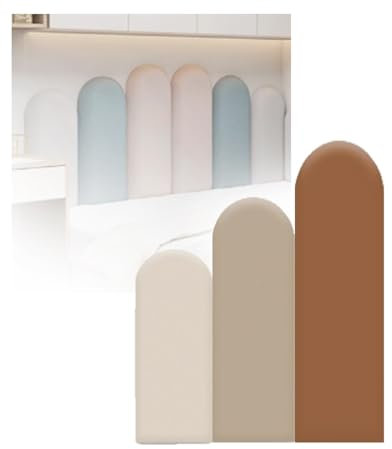 3,8 cm dickes, selbstklebendes Wandkissen für Zuhause, weiche Wandaufkleber, Stereo-Wandaufkleber-Set für Schlafzimmer, Kinderzimmer, Tanzclub, Beige Braun