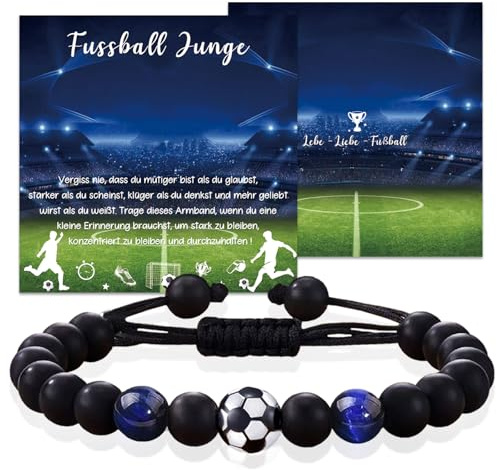 Fussball Geschenke Jungen 5 6 7 8 9 10 11 12 13 14 Jahre, Fussball Armband Jungen Geschenke zur Kommunion Konfirmation Firmung Jugendweihe Einschulung Ostern Weihnachten