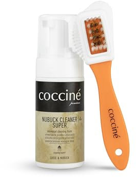 Coccine - Schuh Shampoo und Bürste Set, Reinigungsschaum für Wildleder und Nubukleder, Schuhshampoo für Velourslederschuhen, Pflegeschaum für Unterschiedliche Verschmutzungen