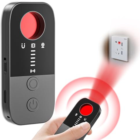DéTecteur CaméRa Espion,Detecteur Micro Espion,avec 5 Niveaux de Sensibilité,7 Modes, Brouilleur Camera,Scanner de Signal RF sans Fil,pour HôTel, Maison, Bureau