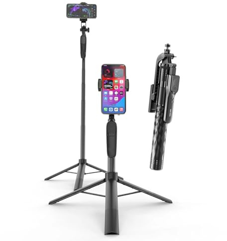 Flex 360 Tripod and Selfie Stick Compatible with Samsung Galaxy A17 /A07 / A56 / A36 / A26 / A16 / A06 (SS09) Bluetooth Remote for Vlogging, YouTube, Streaming Event, Backpacking