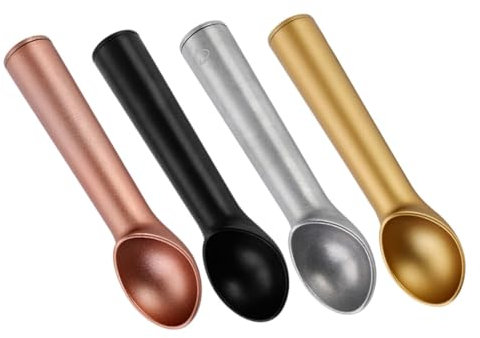Luxshiny 4 Pezzi Cucchiaio per Gelato Cucchiai Professionali per Dessert e Frutta Design Ergonomico e Facile da Adatto per Gelato e Alimenti