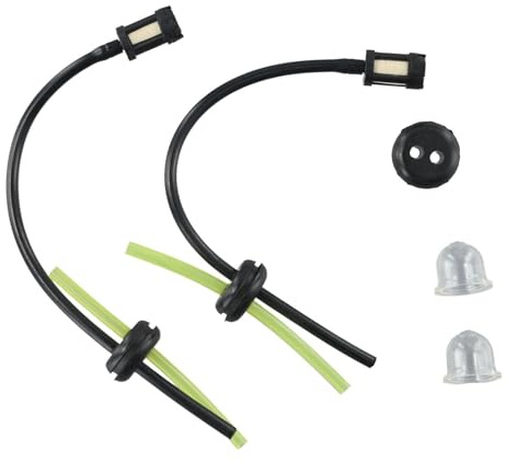 WFGJSK 2 Sets Fuel Filter Kit with Hose, Seals & Priming Bulbs - Universal for Brushcutter, Hedge Trimmer, Lawn Mower - Garden Tool Engine Accessories