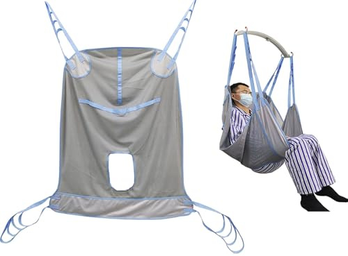 JuanNest Hoist Assist Belt for Lifting Elderly,Aid Lifting Sling for Seniors,Transfer Belt for Disabled,Mesh Patient Lift Sling,Soft Breathable,Easy Installation,Home Hospital Transfer,Wheelchair M