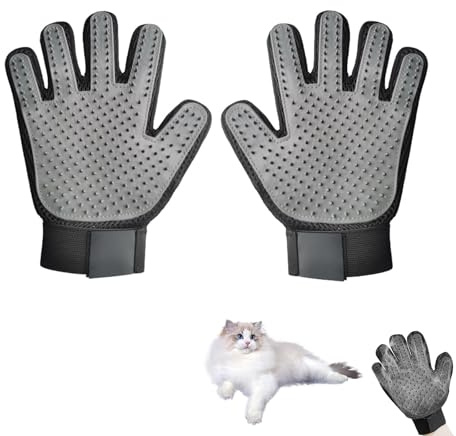 Jimkply 1 paio di guanti per gatti, guanti per la rimozione dei peli per animali domestici, guanti per la cura del pelo per cani e gatti, guanti efficaci per spazzolare e rimuovere il pelo