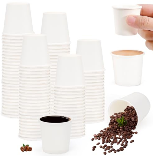 LANSKYLAN Lot de 100 mini gobelets en carton de 30 ml - Petits gobelets en carton - Pour boissons chaudes - Jetables - En carton - Pour fête, mariage, liqueur